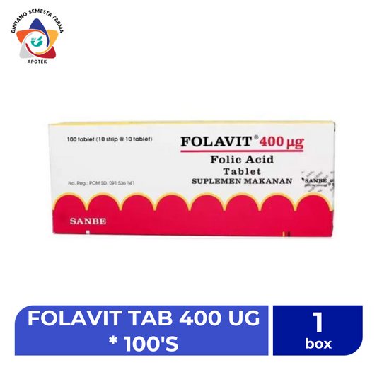 FOLAVIT TAB 400 UG * 100'S