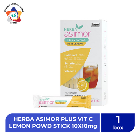 HERBA ASIMOR PLUS VIT C LEMON POWD STICK 10X10mg